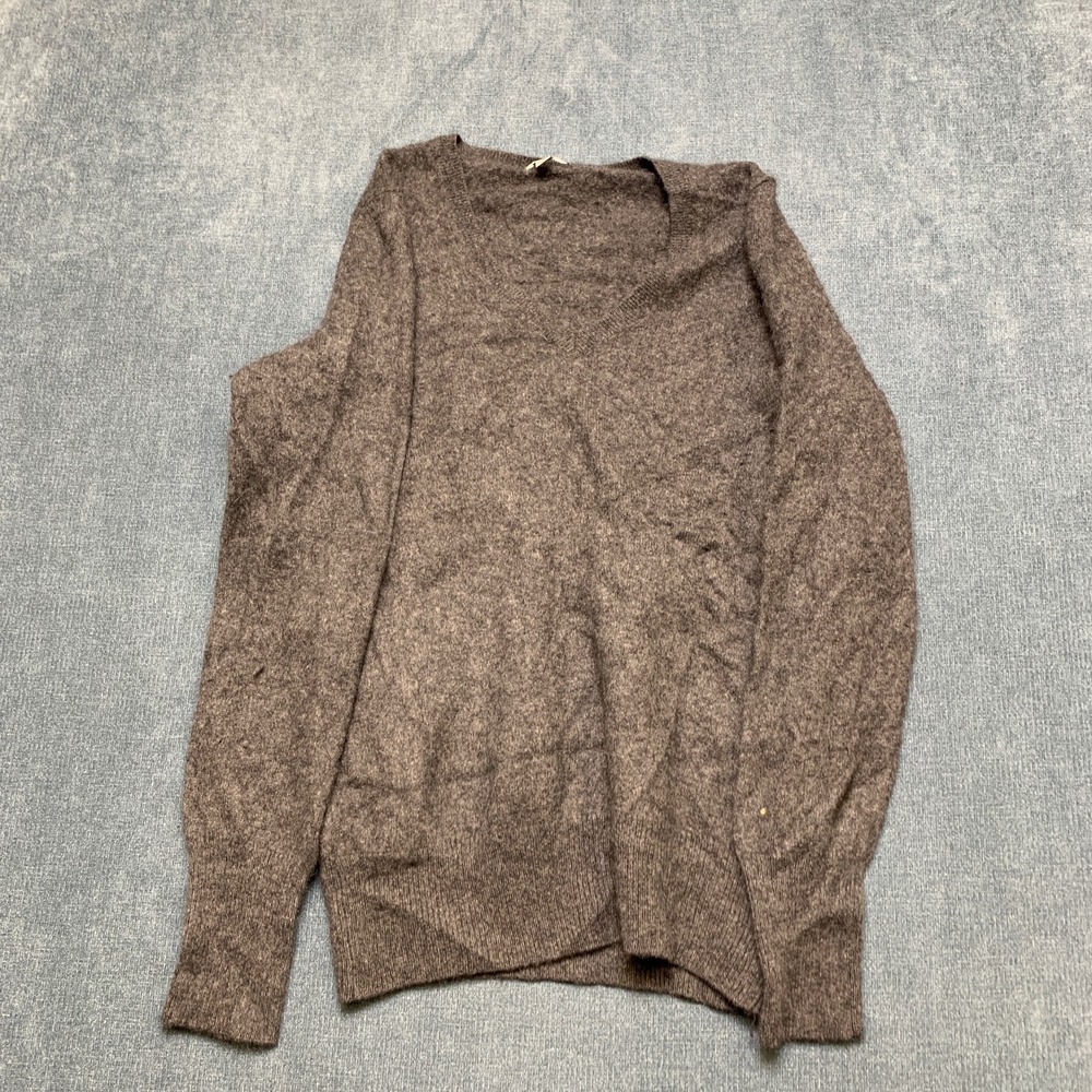 Halogen Cashmere Sweater Gray Men's M Gray V-Neck Casual Minimalist Quiet Luxury